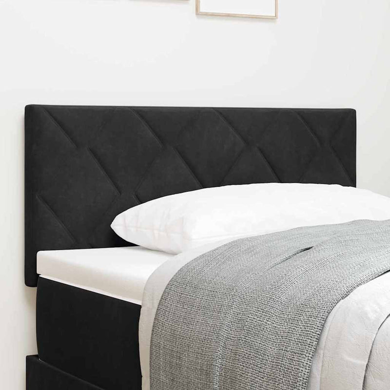 vidaXL Fejtámla Falra szerelhető Geometrikus Fekete 100 cm Bársony