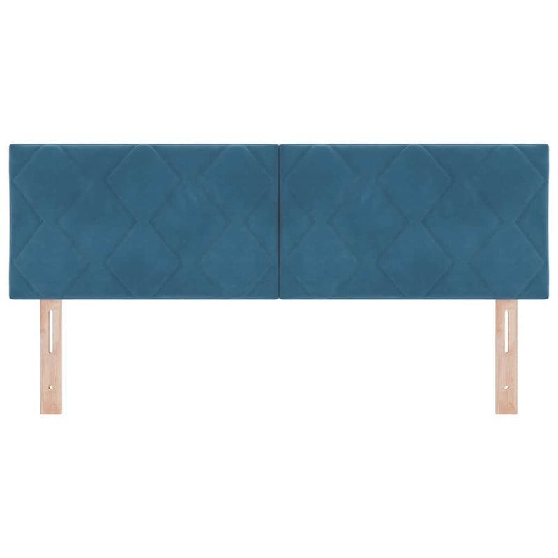 vidaXL Fejtámla Falra szerelhető Geometrikus Sötétkék 144 cm Bársony
