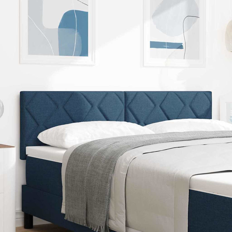 vidaXL Textil Fejtámla Geometrikus fejtámlával Kék 160 cm szövet