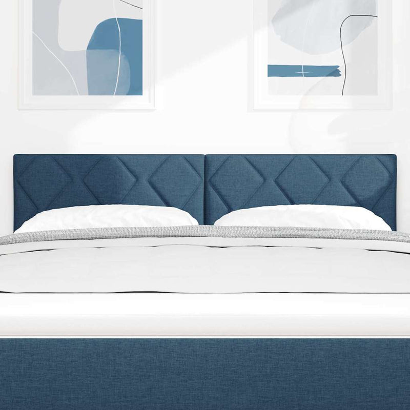 vidaXL Textil Fejtámla Geometrikus fejtámlával Kék 160 cm szövet