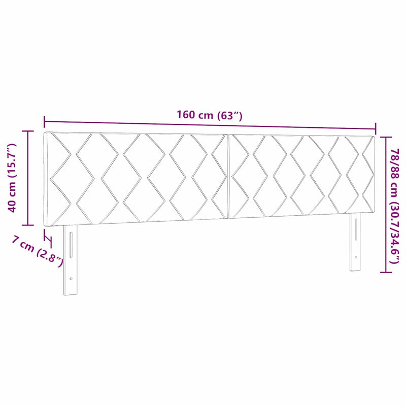 vidaXL Fejtámla fejtámlával Fekete 160 cm Bársony