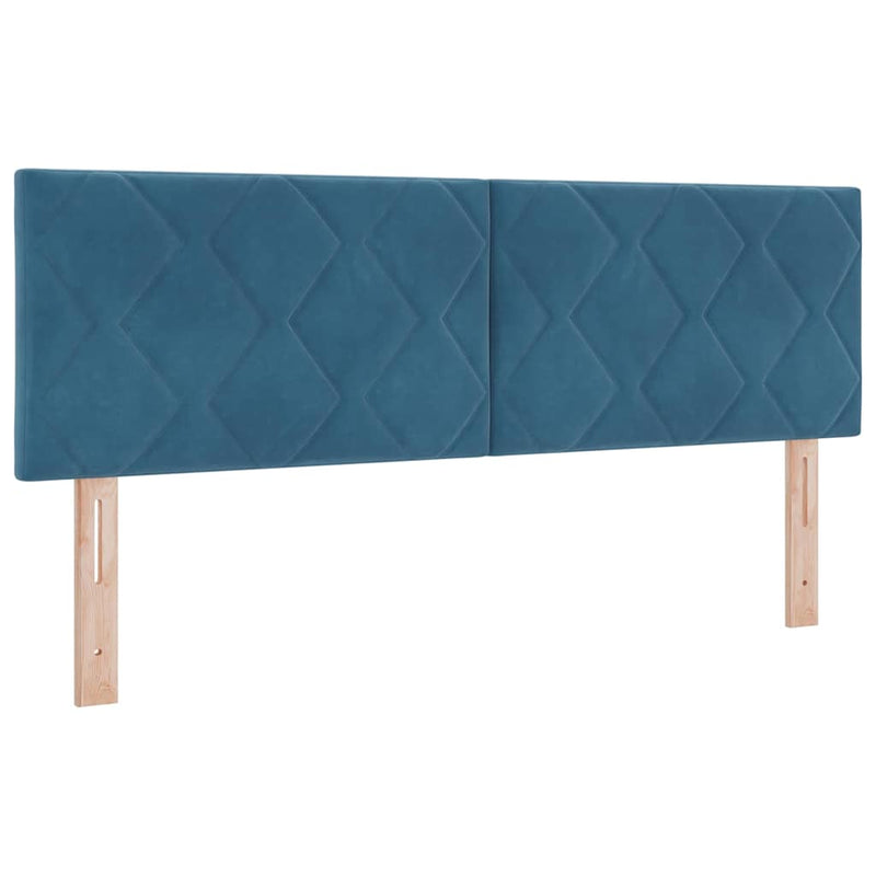 vidaXL Fejtámla Falra szerelhető Geometrikus Sötétkék 160 cm Bársony