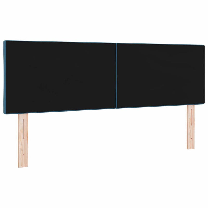 vidaXL Fejtámla Falra szerelhető Geometrikus Sötétkék 160 cm Bársony