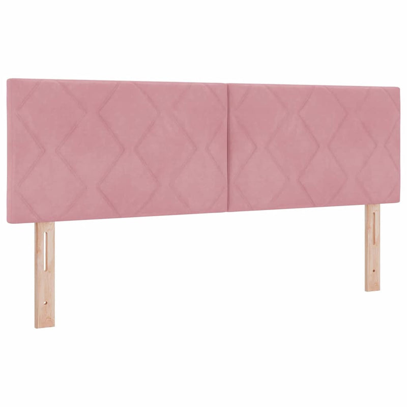 vidaXL Fejtámla Falra szerelhető Geometrikus Rózsaszín 160 cm Bársony