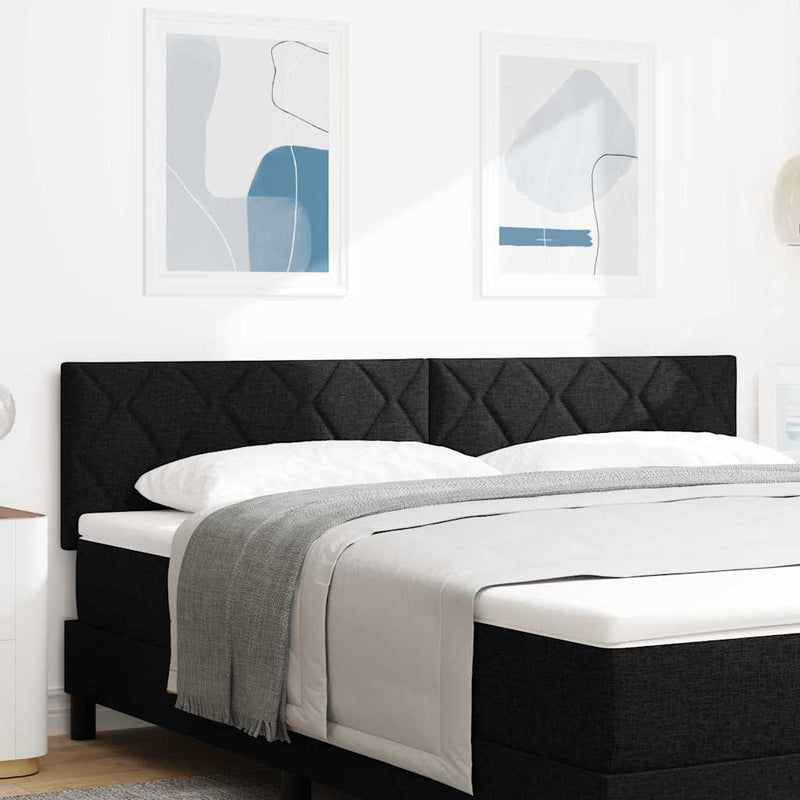 vidaXL Textil Fejtámla Geometrikus fejtámlával Fekete 180 cm szövet
