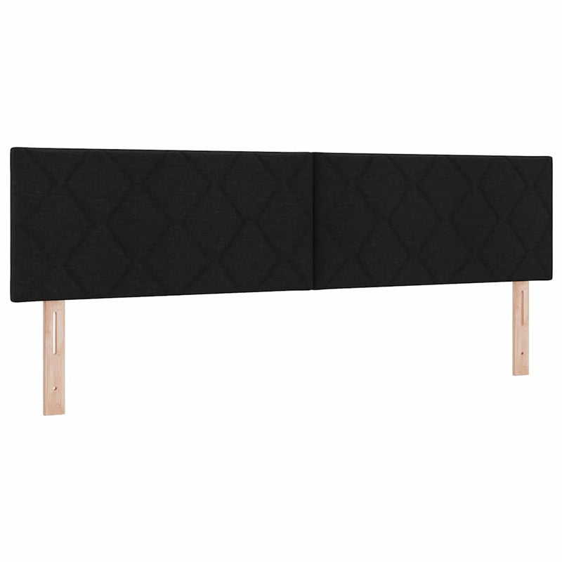 vidaXL Textil Fejtámla Geometrikus fejtámlával Fekete 180 cm szövet