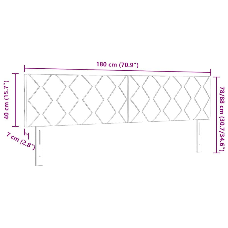 vidaXL Textil Fejtámla Geometrikus fejtámlával Fekete 180 cm szövet