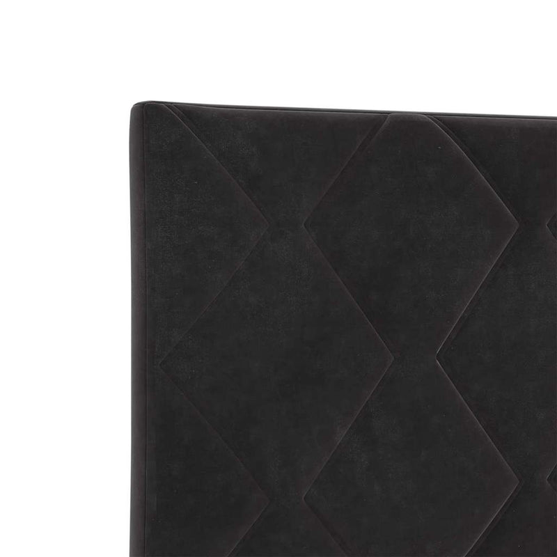 vidaXL Fejtámla Falra szerelhető Geometrikus Fekete 180 cm Bársony
