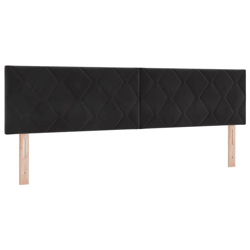 vidaXL Fejtámla Falra szerelhető Geometrikus Fekete 180 cm Bársony