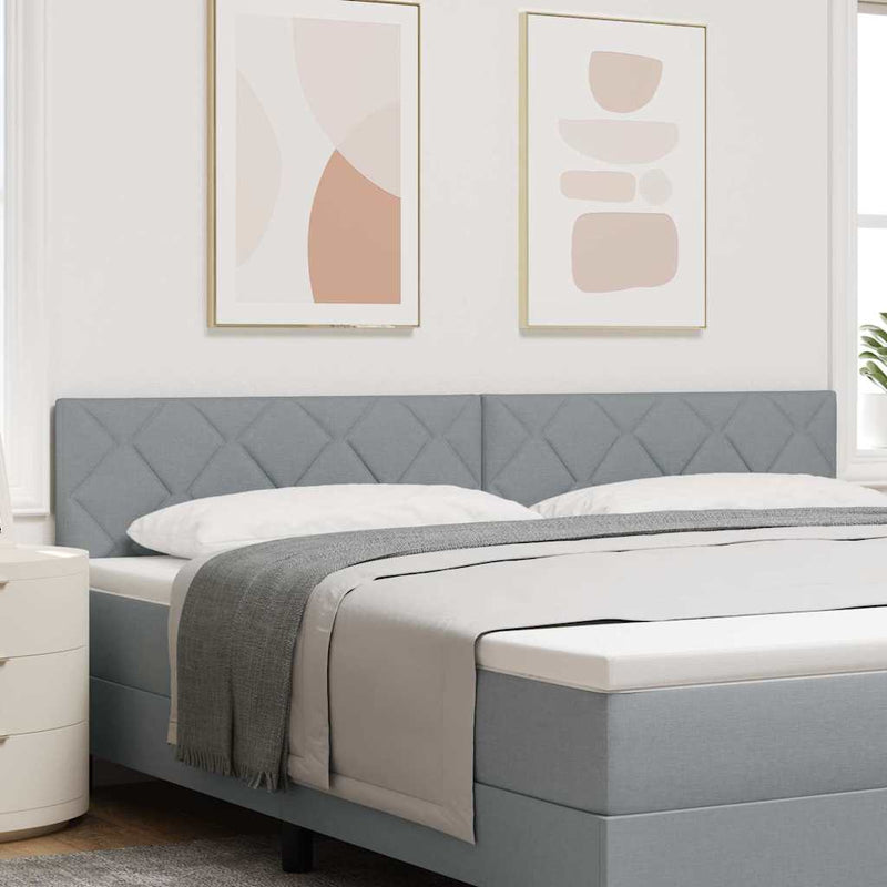 vidaXL Textil Fejtámla Geometrikus Világosszürke 200 cm szövet