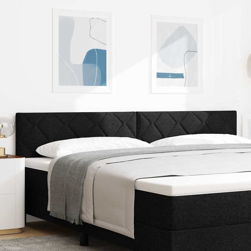 vidaXL Textil Fejtámla Geometrikus fejtámlával Fekete 200 cm szövet