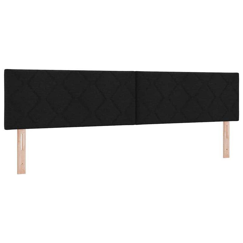 vidaXL Textil Fejtámla Geometrikus fejtámlával Fekete 200 cm szövet