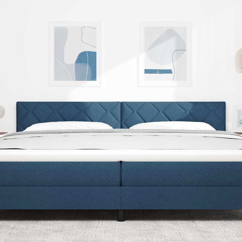 vidaXL Textil Fejtámla Geometrikus fejtámlával Kék 200 cm szövet