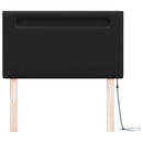 vidaXL LED ágytámla Fekete 90 cm Műbőr