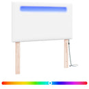 vidaXL LED ágytámla Fehér 90 cm Műbőr