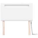 vidaXL LED ágytámla Fehér 90 cm Műbőr