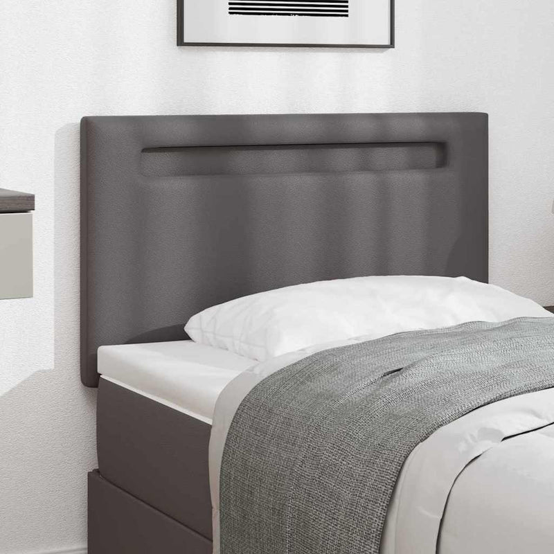 vidaXL Fejtámla LED -es lámpákkal Falra szerelhető Szürke 90 cm PVC