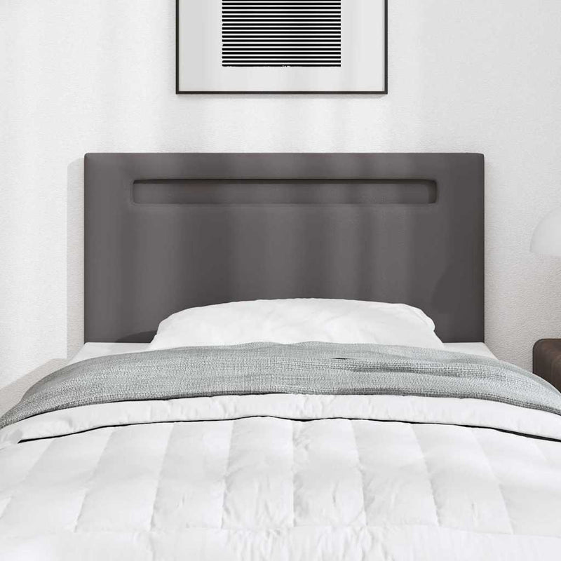 vidaXL Fejtámla LED -es lámpákkal Falra szerelhető Szürke 90 cm PVC