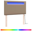 vidaXL LED ágytámla Cappuccino 90 cm Műbőr