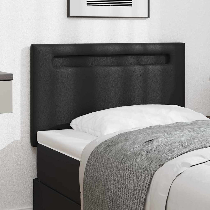 vidaXL Fejtámla LED -es lámpákkal Falra szerelhető Fekete 100 cm PVC