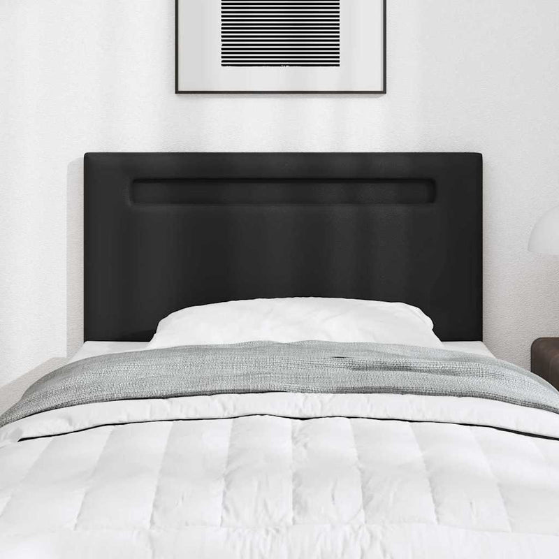vidaXL Fejtámla LED -es lámpákkal Falra szerelhető Fekete 100 cm PVC