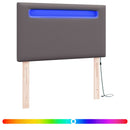 vidaXL LED ágytámla Szürke 100 cm Műbőr
