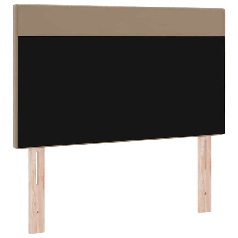 vidaXL Fejtámla LED -es lámpákkal fejtámlával Cappuccino 100 cm PVC