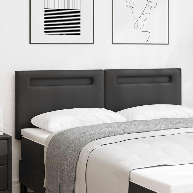 vidaXL Fejtámla LED -es lámpákkal Falra szerelhető Fekete 144 cm PVC