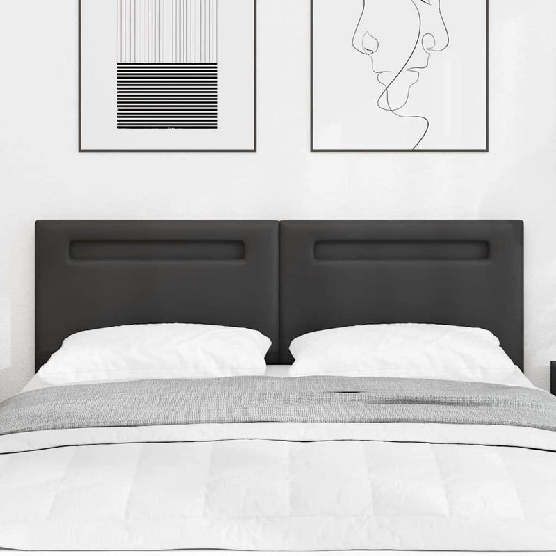 vidaXL Fejtámla LED -es lámpákkal Falra szerelhető Fekete 144 cm PVC