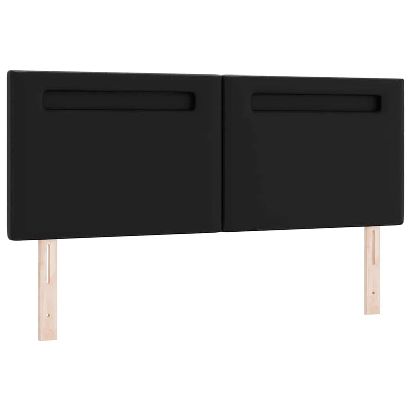 vidaXL Fejtámla LED -es lámpákkal Falra szerelhető Fekete 144 cm PVC