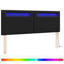 vidaXL LED ágytámla Fekete 144 cm Műbőr