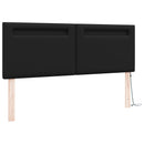 vidaXL LED ágytámla Fekete 144 cm Műbőr