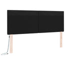 vidaXL LED ágytámla Fekete 144 cm Műbőr