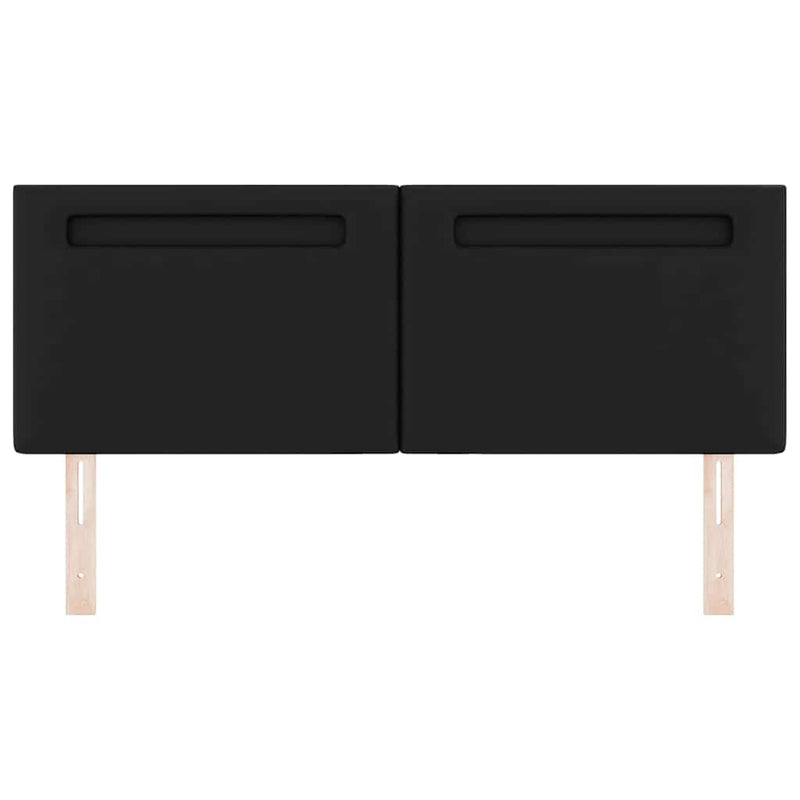 vidaXL Fejtámla LED -es lámpákkal Falra szerelhető Fekete 144 cm PVC