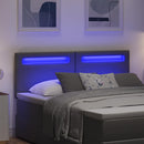 vidaXL LED ágytámla Szürke 144 cm Műbőr