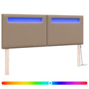 vidaXL LED ágytámla Cappuccino 144 cm Műbőr