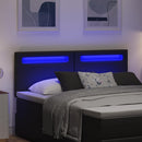 vidaXL LED ágytámla Fekete 160 cm Műbőr