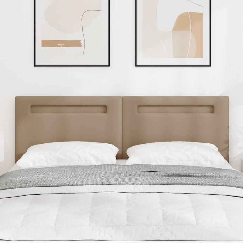 vidaXL Fejtámla LED -es lámpákkal fejtámlával Cappuccino 160 cm PVC