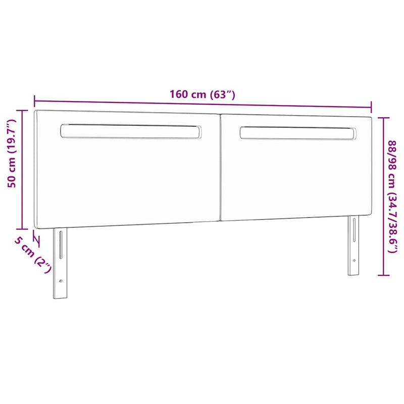 vidaXL Fejtámla LED -es lámpákkal fejtámlával Cappuccino 160 cm PVC
