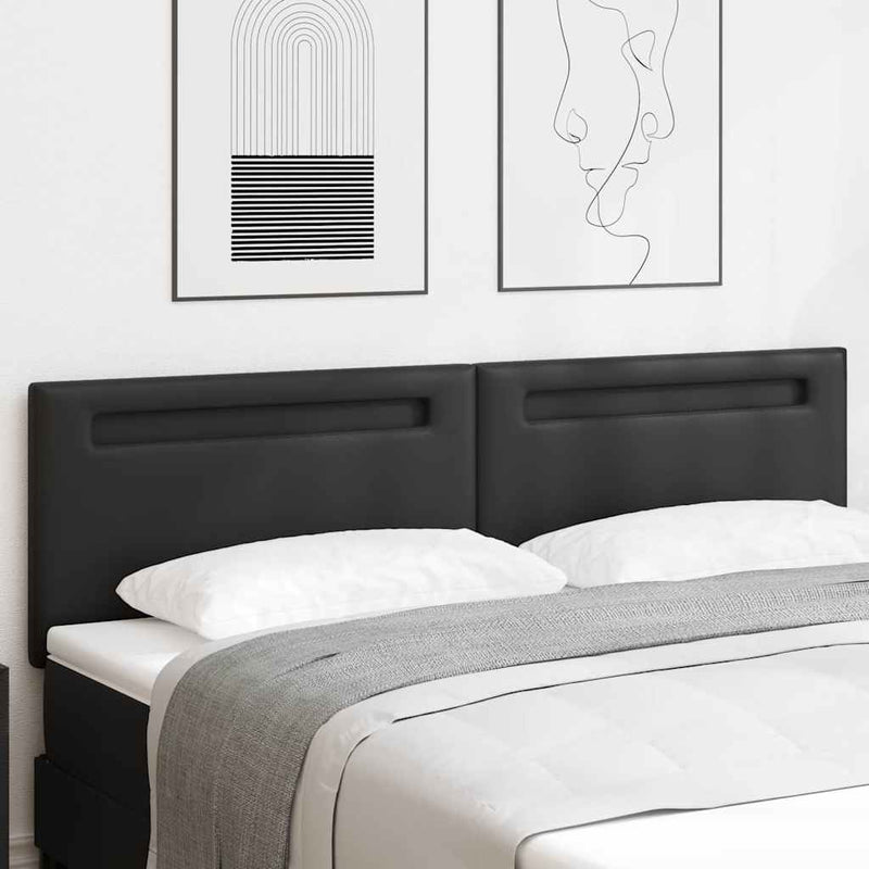 vidaXL Fejtámla LED -es lámpákkal Falra szerelhető Fekete 180 cm PVC
