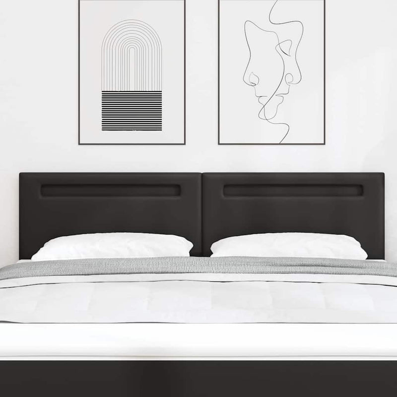 vidaXL Fejtámla LED -es lámpákkal Falra szerelhető Fekete 180 cm PVC