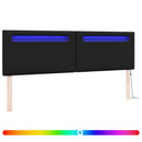vidaXL LED ágytámla Fekete Műbőr