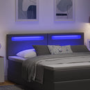vidaXL LED ágytámla Szürke 180 cm Műbőr