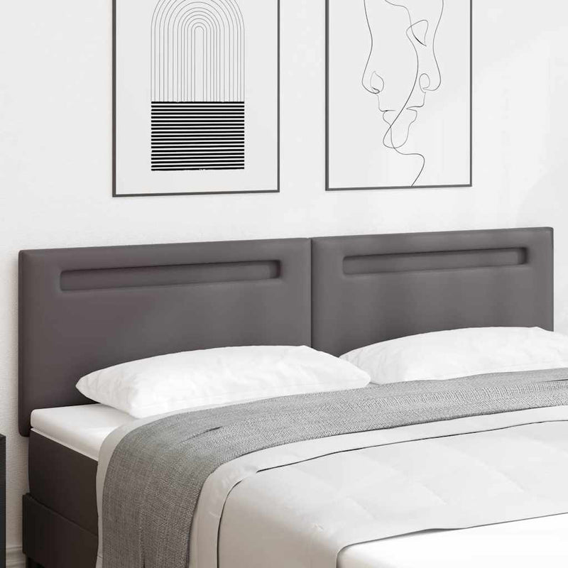 vidaXL Fejtámla LED -es lámpákkal Falra szerelhető Szürke 180 cm PVC