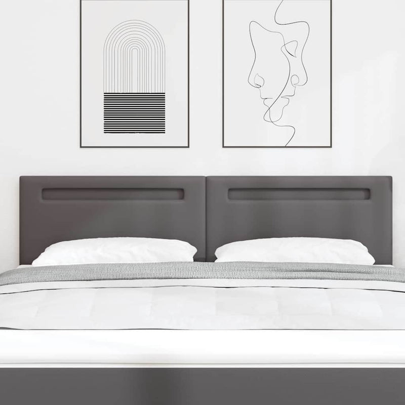 vidaXL Fejtámla LED -es lámpákkal Falra szerelhető Szürke 180 cm PVC