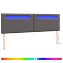 vidaXL LED ágytámla Szürke 180 cm Műbőr