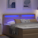 vidaXL LED ágytámla Cappuccino 180 cm Műbőr