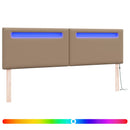 vidaXL LED ágytámla Cappuccino 180 cm Műbőr