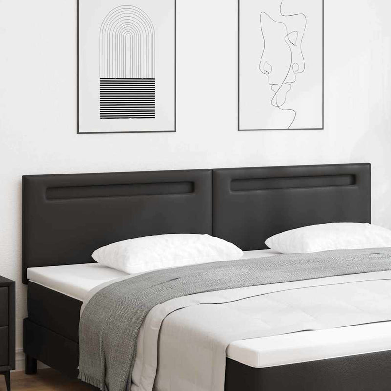 vidaXL Fejtámla LED -es lámpákkal Falra szerelhető Fekete 200 cm PVC