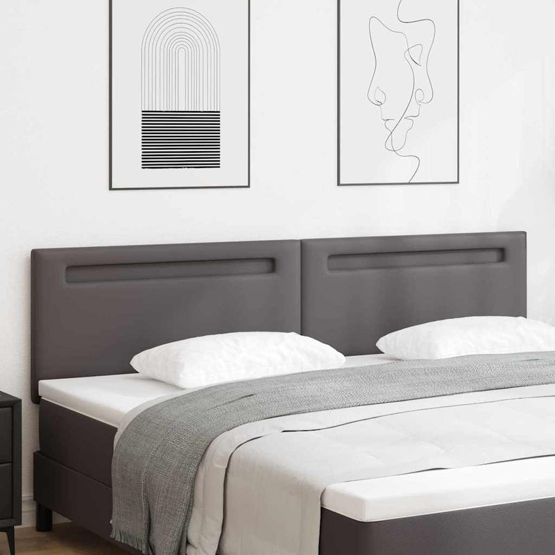 vidaXL Fejtámla LED -es lámpákkal Falra szerelhető Szürke 200 cm PVC